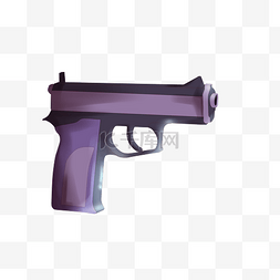 紫色的手枪手绘插画