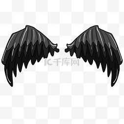 黑色的恶魔之翼插画