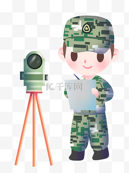军事画作图片_军事测绘的小男孩