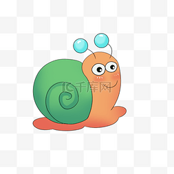 小蜗牛矢量素材图片_可爱小昆虫蜗牛插画