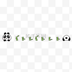 动物贴布图片_手绘熊猫分割线插画