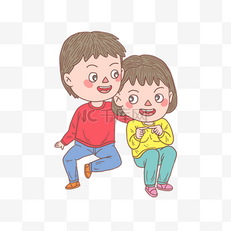 撒娇图片素材_手绘人物撒娇情侣