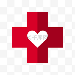 医疗红色红十字关爱矢量