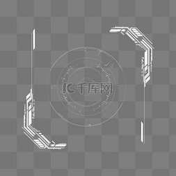 圆形科技感图案图片_科技感边框PSD透明底