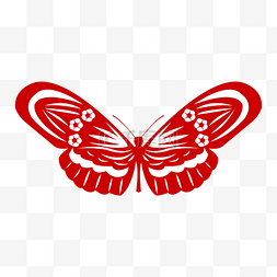 红色的小花蝴蝶剪纸