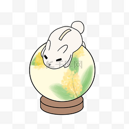 创意小兔子储钱罐插画
