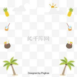 边框泰国图片_泰国菠萝椰子椰子汁