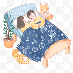 夜晚睡觉图片_世界睡眠日睡觉中的夫妻