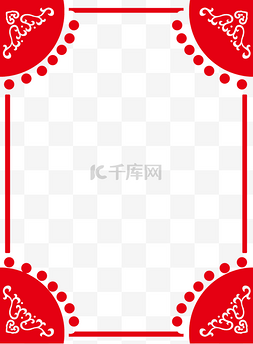 中国红色上边框图片_中国风高清红色边框PNG素材