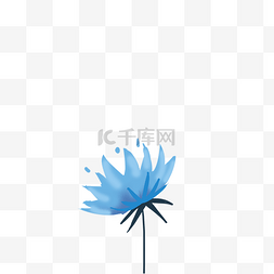 时尚的植物花纹图片_卡通蓝色花朵免抠图