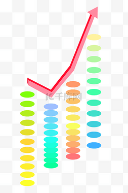 金融上升趋势图片_彩色圆点金融理财插图