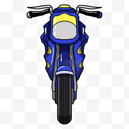 手绘蓝色摩托车