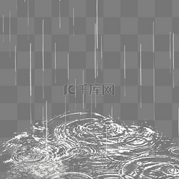 天安门线条元素图片_下雨天透明雨滴元素