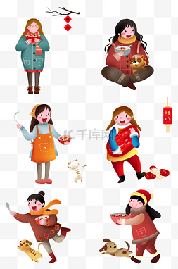 美味的腊八粥图片_腊八节人物合集插画