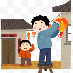 张灯结彩图片_新年手绘张灯结彩