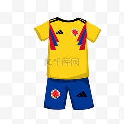 2018世界杯哥伦比亚球队队服插画