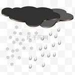 雨雪天气卡通插画