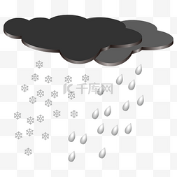 温度显示图片_雨雪天气卡通插画