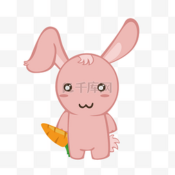 兔子胡萝卜矢量图片_粉色的兔子矢量素材
