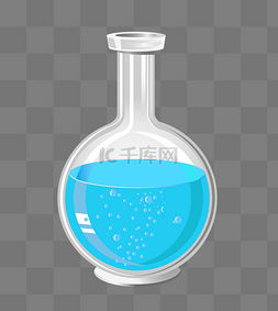 圆形透明玻璃圆形图片_化学圆底烧瓶插画