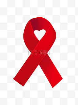 艾滋病红色图片_红色简约艾滋病图标元素