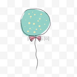 卡通气球漂浮图片_手绘卡通气球水蓝色