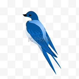 燕子飞翔插画图片_卡通蓝色飞翔的燕子