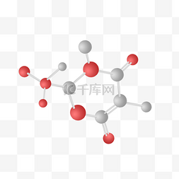 彩色卡通手绘分子结构元素