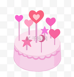 蛋糕守护图片_粉色爱心蛋糕