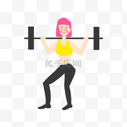 健身房运动卡图片_少女健身举哑铃锻炼身体
