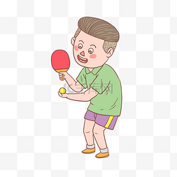 人打乒乓球图片_手绘人物玩乒乓球少年