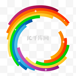 颜色彩虹图片_彩虹科技圆圈装饰素材