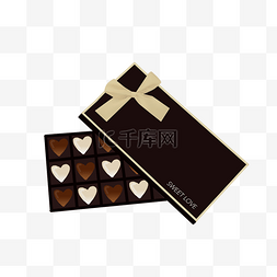白黑巧克力图片_手绘爱情巧克力插画