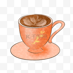 橘色的咖啡杯插画