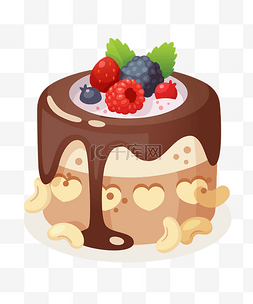 蛋糕插画图片_情人节甜点蛋糕插画