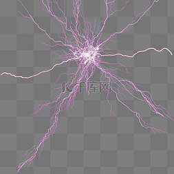 雷电图片_紫色雷电光斑光晕元素