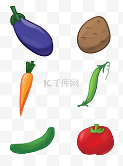 蔬果PNG图图片_简约装饰素材透明套图蔬果装饰图