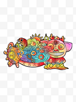 2019春节猪年涂鸦风