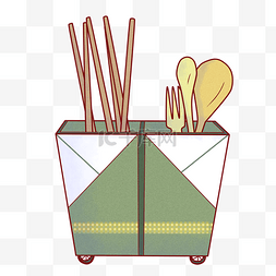 木头筷子勺子容器