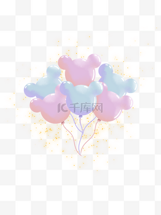 漂浮手绘卡通可爱渐变梦幻气球元素