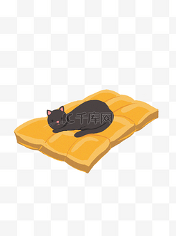 躺在充气垫上的小猫动物设计