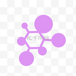 科学分子图片_粉色化学分子分解图