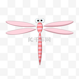 生物小插画图片_卡通手绘夏季昆虫蜻蜓插画