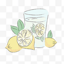 清新手绘柠檬汁图案