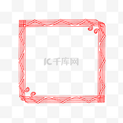 复古吉祥中国风图片_红色中式边框插画