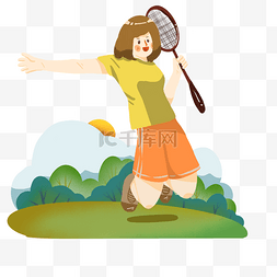  打网球的女孩