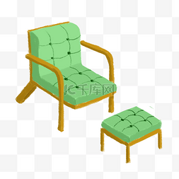 椅子框架图片_仿真类家具之单人椅子和搁脚凳