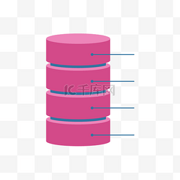 ppt圆柱图图片_桃红色圆柱PPT元素矢量图