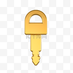 C4D立体金属质感钥匙装饰