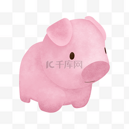 猪年插画风图片_粉色可爱小猪手绘动物形象